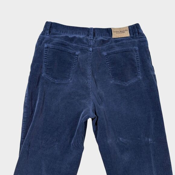 Ralph Lauren Corduroy Pants Womens 12P Navy Blue High Rise Straight Leg - Picture 13 of 13